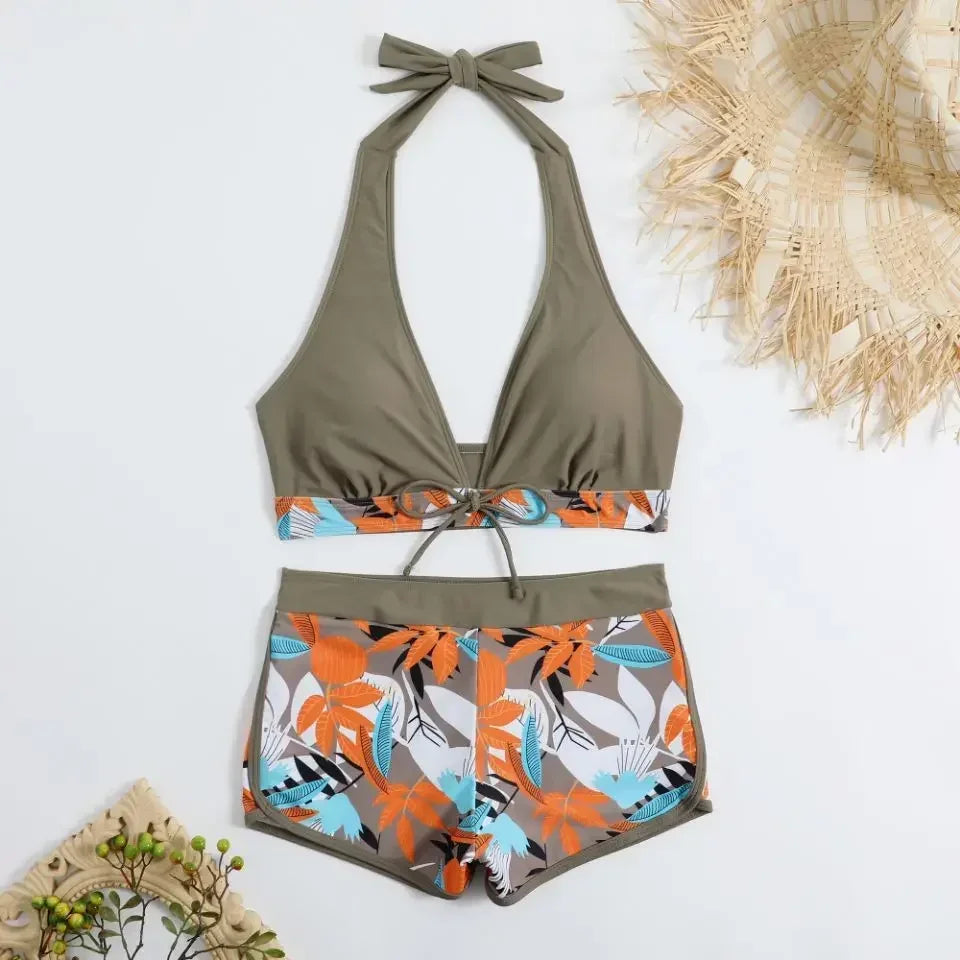 Sexy High Waist Bikini Shorts 2026 Women Swimsuit Two Piece Swimwear Female Bikinis Set Sports Bathing Suits Brazilian Biquini