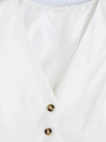 Foridol White Cotton Linen Long Pants Set Sleeveless Vest Pants Suit Office Lay Autumn Summer Wide Leg Casual Fashion Set Outfit