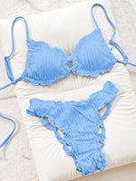 2026 Wrinkled Ruffled Frilled Bikini Female Swimsuit Women Swimwear Two-pieces Bikini Set Bather Bathing Suit Swim Beachwear