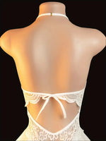 Sexy Crotchless Lingerie For Hot Adult Women White Front Buckle Bra Neck Erotic Babydoll Costume Open Night Dress Porn Underwear