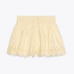 Foridol Cotton Shorts Set Women's Two Pieces SetOutfits Hollow Out Embroidery Summer Casual Outfits Matching Set 2025