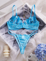 Women's Lingerie Sweety Lace Embroidery Underwear Set Blue Pure Desire Adult Underwear Fancy Transparent Intimate Lingerie Set