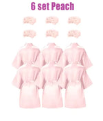 6-18Set Spa Party Robes for Girls Spa Gowns for Girls Spa Supplies Kimono Satin Robe Sleepover Pajamas Party Birthday Slumber