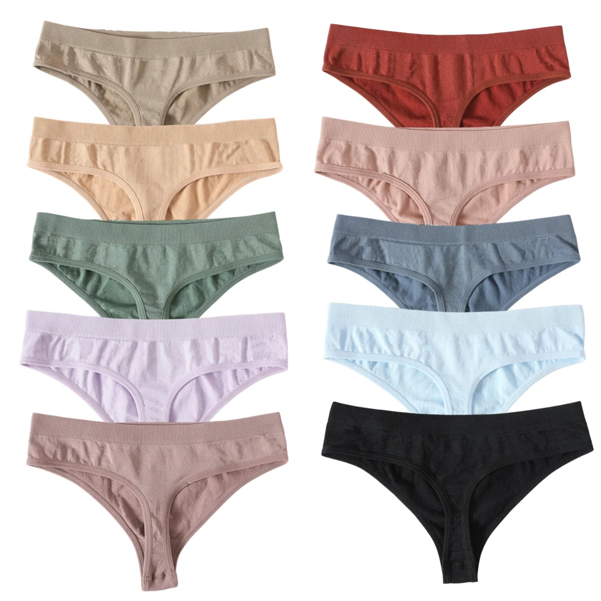 10Pcs/Set Seamless Thongs G-String Women Panties Sexy Underwear Female Underpants Sexy Lingerie Low Waist Sport Bottoms M-XL