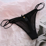 Sexy Pantis Mesh T Pants Thong Cute Transparent Strawberry Cherry Ladies Panties Underwear Low Waist Seamless Lace G-string Wome