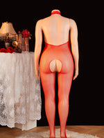 Women's Netted Bodysuit Open Crotch High Cut One Piece Teddy Sexy Lingerie Fishnet Leotard Erotic Costume
