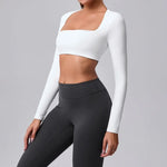 Women's Brushed Long Sleeve Yoga T-shirt Lightweight Quick-Dry Sports Tunic for Outdoor Running, Fitness & Multi-Sport