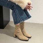Vintage Thick Heel Square Toe Women Ankle Boots Ladies Elegant Mordern Short Botas Autumn Winter Zapatos De Mujer 2026