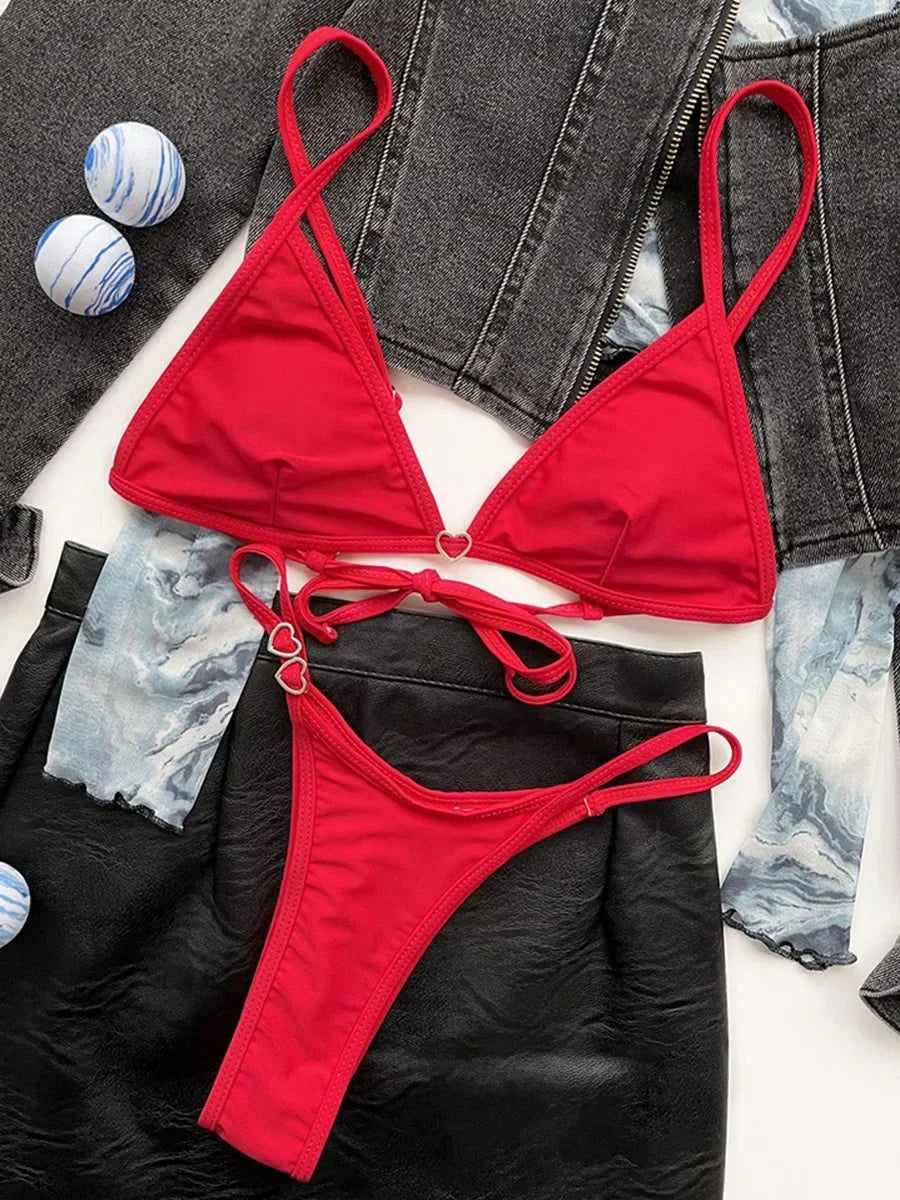 Extreme Mini Micro String Tiny Bikini Female Swimsuit Women Thong Swimwear Two-pieces Bikini Set Triangle Bathing Suit Swim Lady