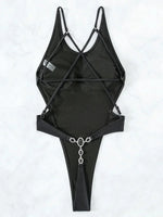 New Long Sleeve G String Diamond Bikini Female Backless Swimwear One Piece Swimsuit Women Monokini Sexy Bather Bathing Suit Swim