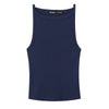Women's Fashion Halter Neck Top Solid Color Round Neck Women Ribbed Slim Fit Wide Strap Sleeveless Top Casual Basic Tops WCQ7
