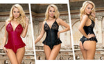 Black Sexy Lingeries Faux Leather Hollow Out Ruffled Lace Zipper Deep V-Neck Jumpsuits Adjustable Straps Elegant Women Bodysuits