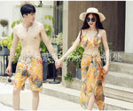 Swimsuit Fashionable Sweet Couple Swimsuit Bikini Three Piece Men's Beach Shorts