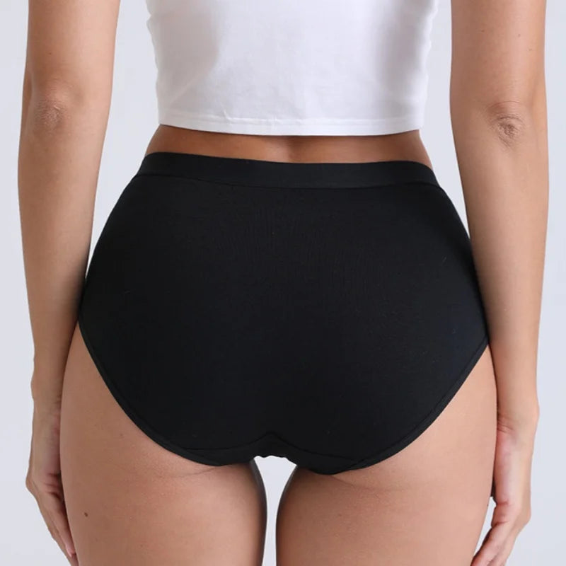 6Pcs/Set Women Cotton Panties High Rise Briefs Female Breathable Underpants Sexy Lingerie Tummy Control Underwear M-XXXL