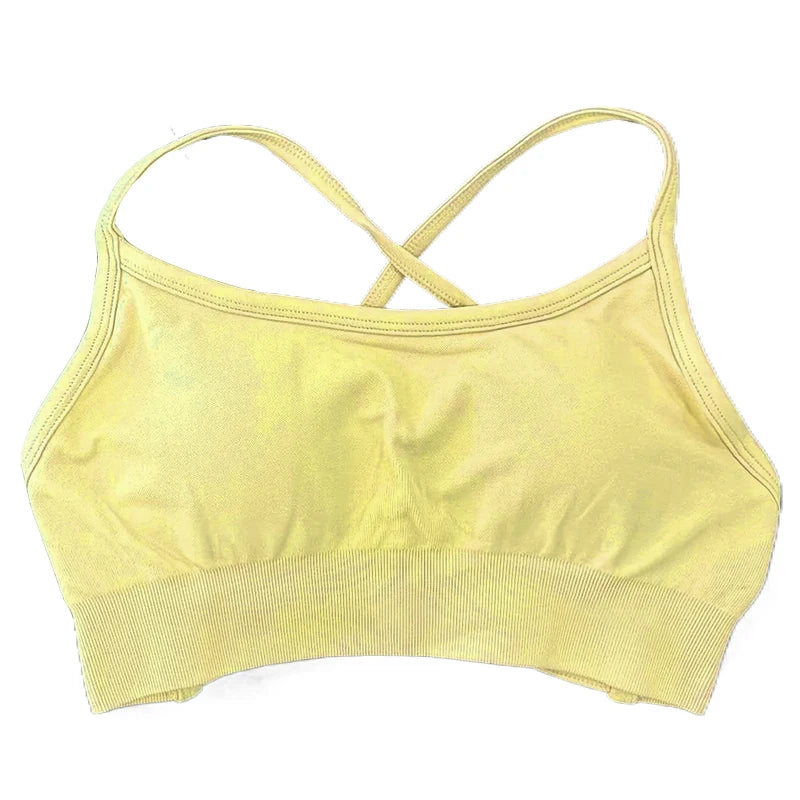 Backless Sports Bra Women Padded Yoga Bra Gym Top High Support Seamless Yoga Tank Top Fitness Crop Top Workout Running Underwear