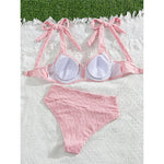 S - XL V Shaped Underwired Female Swimsuit High Waist Bikini Women Swimwear Bather Bathing Suit Swim Two-pieces Bikini set K8042