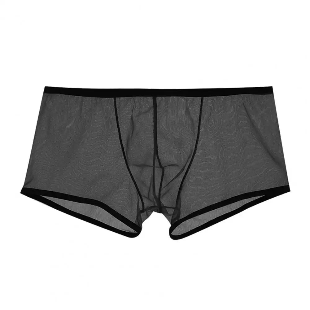 Mesh Perspective Shorts Panties Men Boxer Underwear Transparent Low-rise Moisture-wicking Boxer Shorts