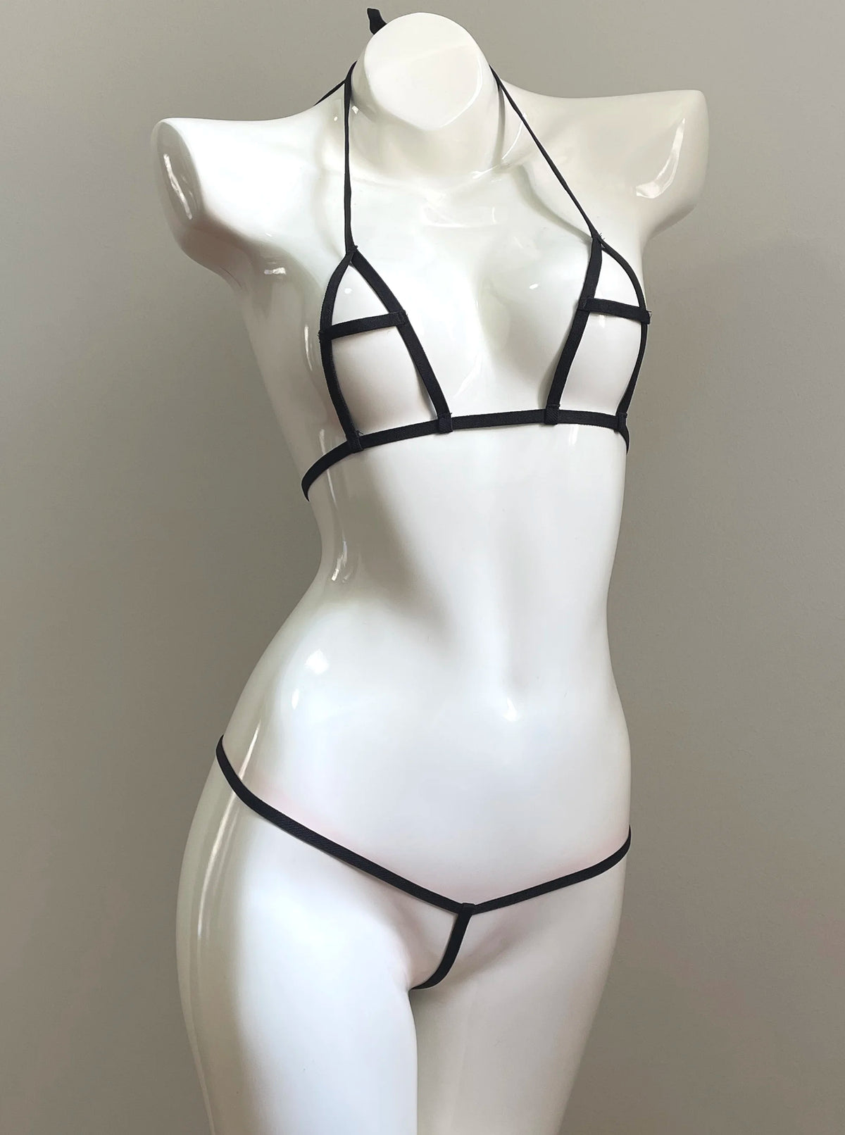 DEKA Women Exotic Mini Micro Bikini Two Piece Hollow Out Swimsuit Bathing Open Crotch Swimwear Lingerie Underwear Set Sunbath