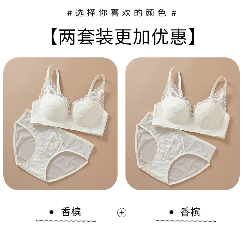 Japanese Sexy Spitze Büstenhalter ohne Bügel, Push Up für kleine Brust, Seitlich glättend, Anti-Sagging, Neu Bestseller MOYISU B