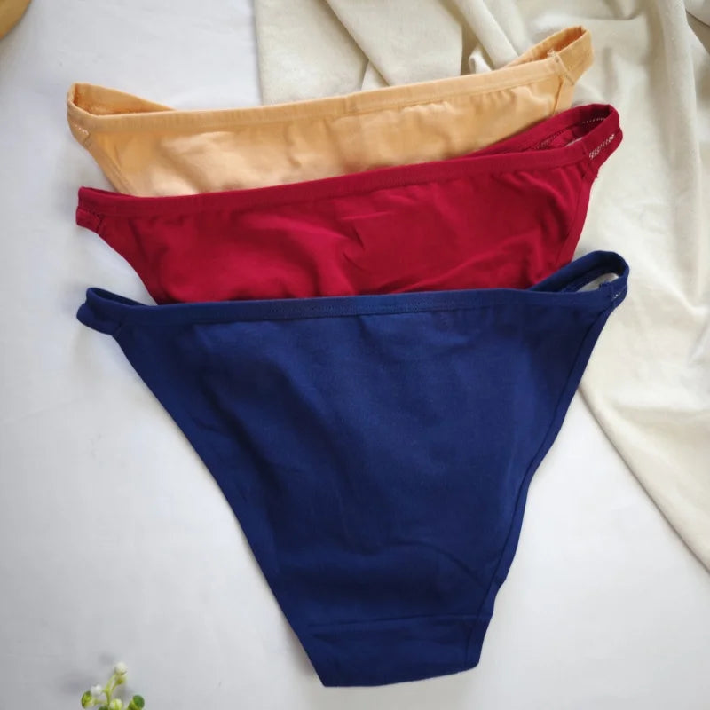 1Pc Cotton Panties Women's Low Waist Briefs Female Underwear Breathable Underpants Comfort Panties Sexy Lingerie M-XL