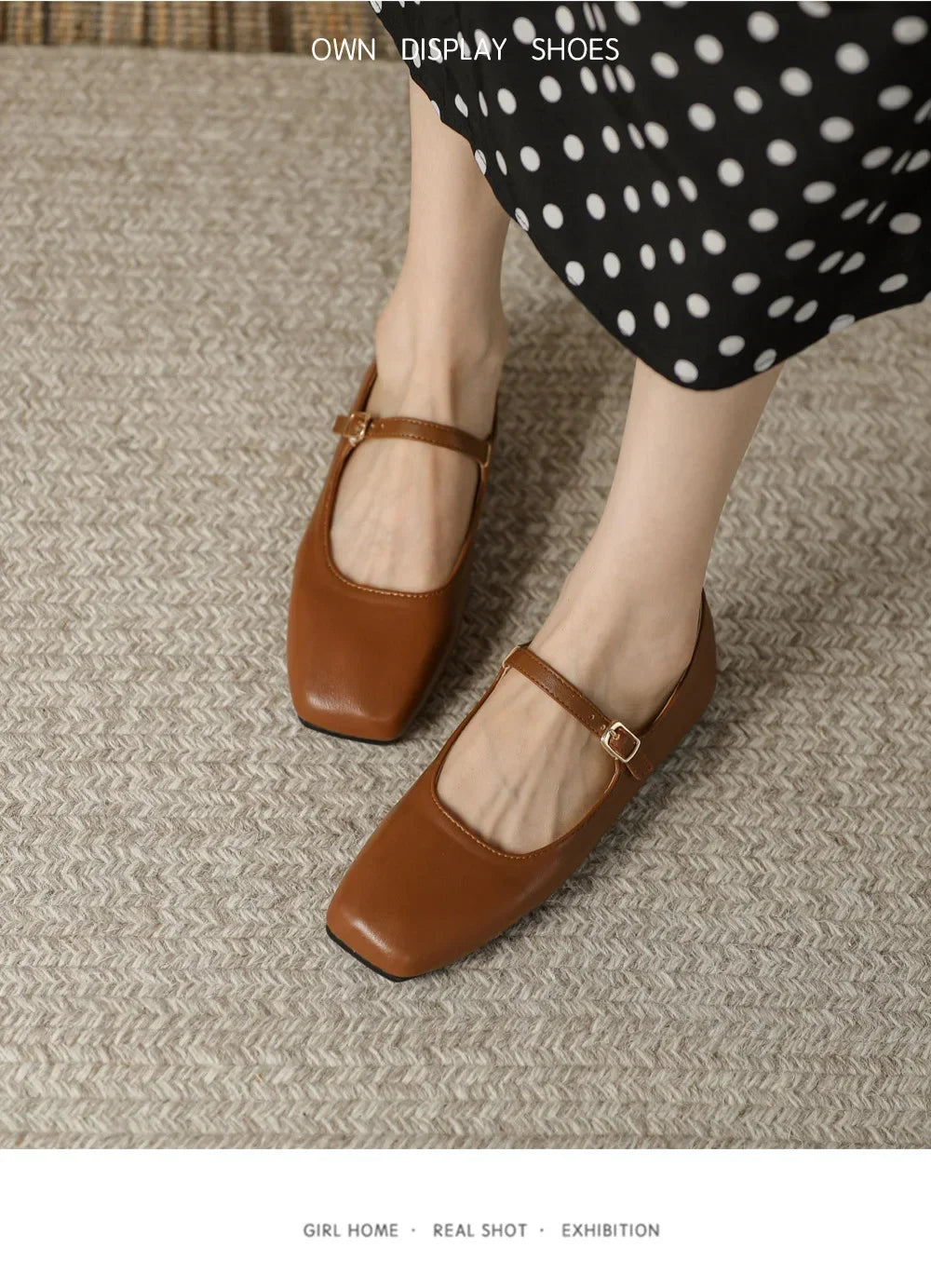 2025 Elegant Woman Square Toe Lolita Lady Barefoot Boat Gold Flats Elegant Soft Sole Ballerina Party Mary Jane Shoes