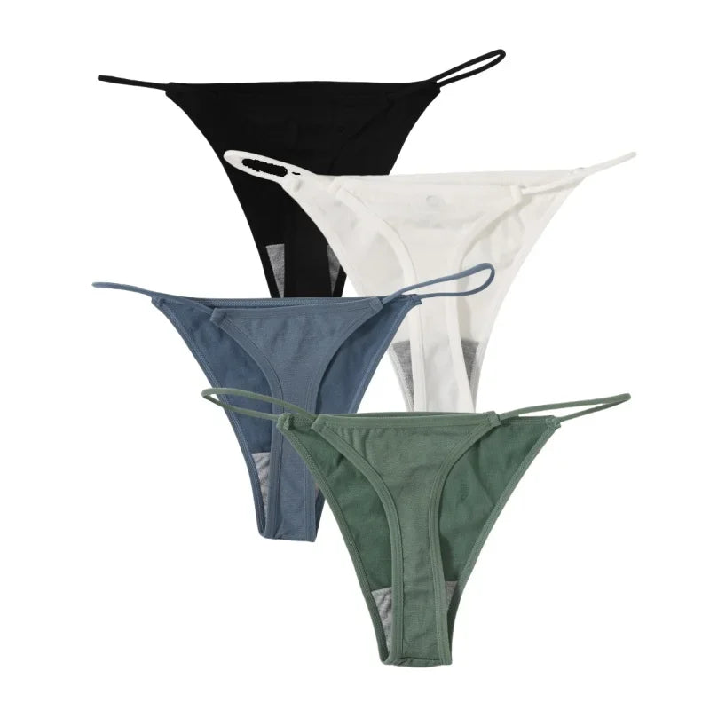 4Pcs/Set Women G-String Thongs Seamless Panties Sexy Lingerie Low Rise Female G-String High Cut Pantys Underwear