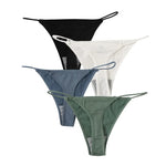 4Pcs/Set Women G-String Thongs Seamless Panties Sexy Lingerie Low Rise Female G-String High Cut Pantys Underwear
