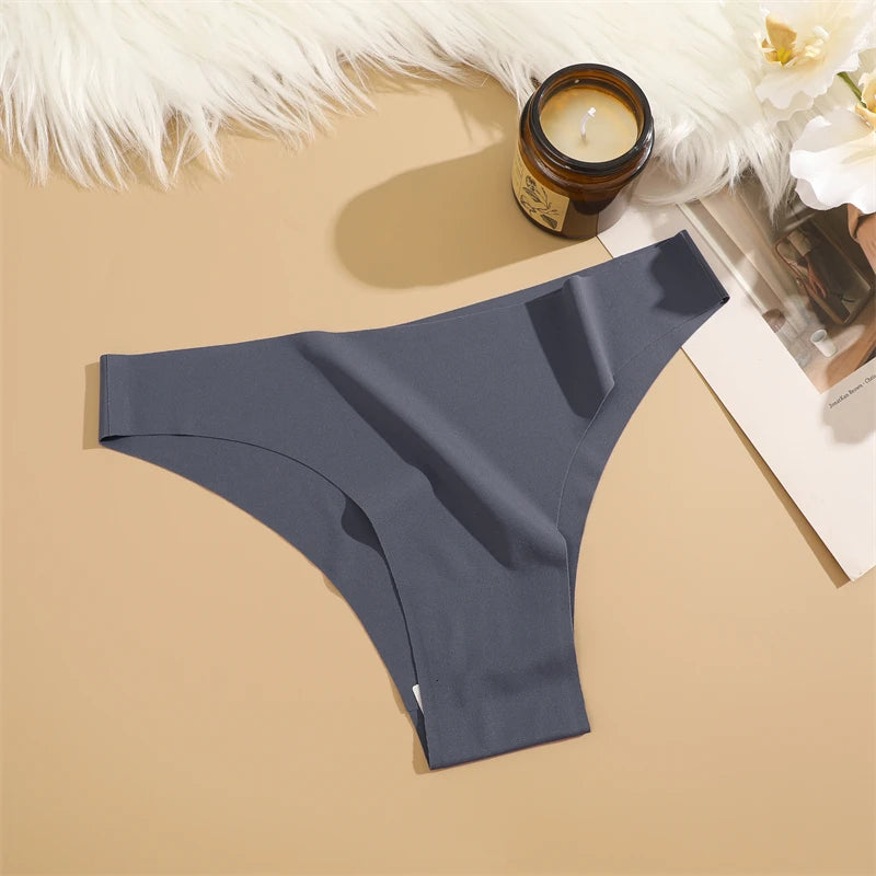 3PCS Seamless Brazilian Panties Ultra-thin Maillard panties Women Ice Silk Underwear Sexy Panty Low Waist G-string Female Solid