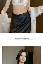 Elegant French Lace Triangle Bra, Summer Satin Bralette for Small Bust, Wirefree Sensual Lingerie Set MOYISU Panty Bras & Set AB
