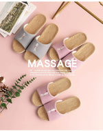 Breathable Cotton Flax Slippers For Women Men Indoor Shoes Anti-slip Light Weight Cute Cartoon Couples Home Floor Slides