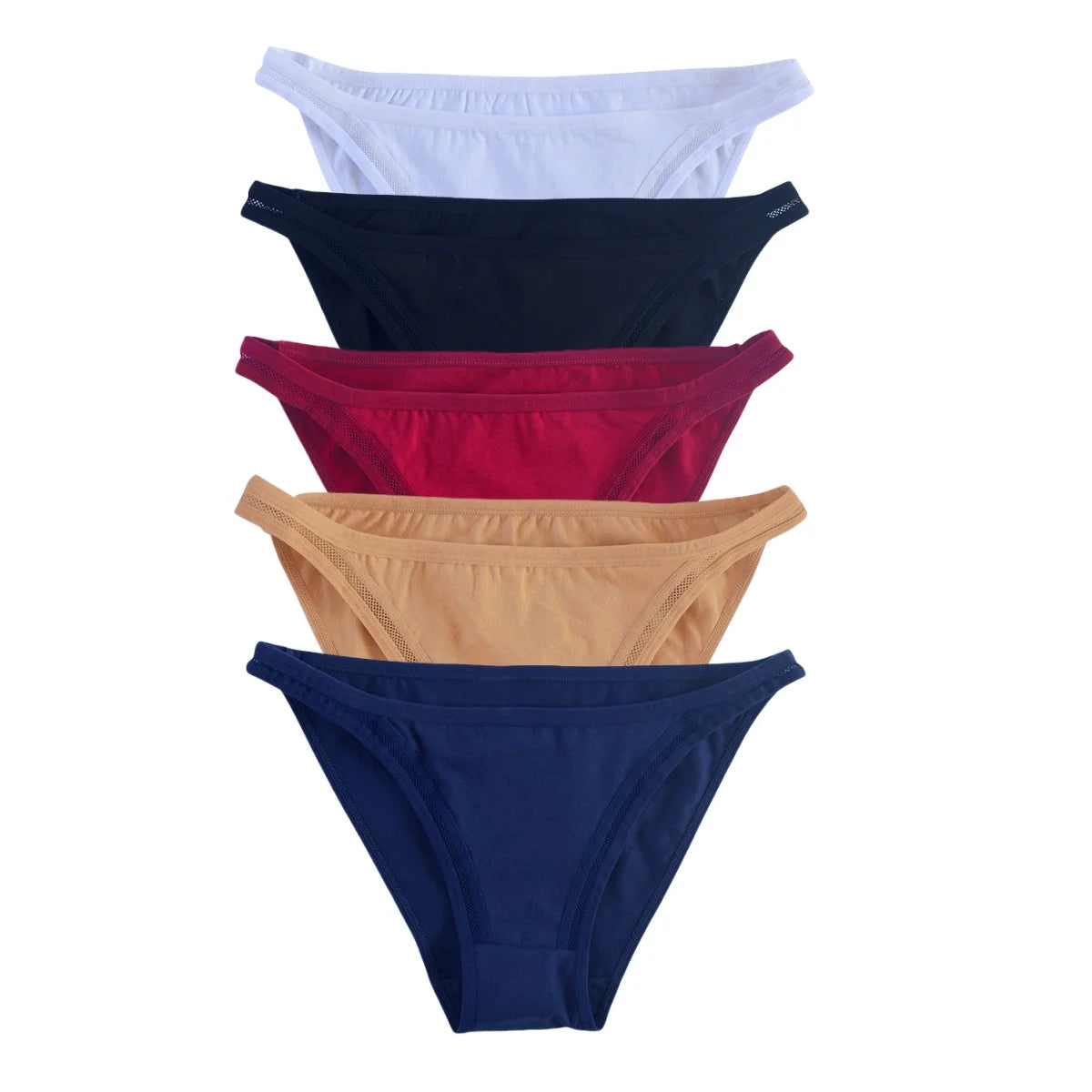 5Pcs/Set Cotton Panties Women Low Rise Briefs Solid Color Underwear Comfort Breathable Underpants M-XL Sexy Lingerie