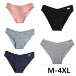5Pcs Women Cotton Panties V-Belt Ladies Soft Female Sexy M-4XL Low-Rise Panties Bikini Underwear Comfortable Lingerie 2024