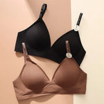 Push Up Bras For Women Non-wire Brassiere Soft Comfy Letter Straps Top Sexy Lingerie U-shaped Back Seamless Underwear Intimates