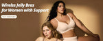 Women's Jelly Bra Wire-free Seamless 3/4 Cup and Thin Molded Bra Soft Support Underwear Comfortable Push-up Bra