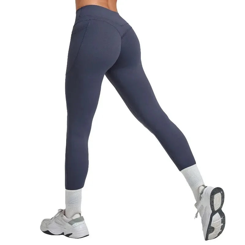 Women's Seamless Yoga Leggings Pants Sports Fitness Hips Lift High Waist Training Trousers Training Workout Gym Leggings