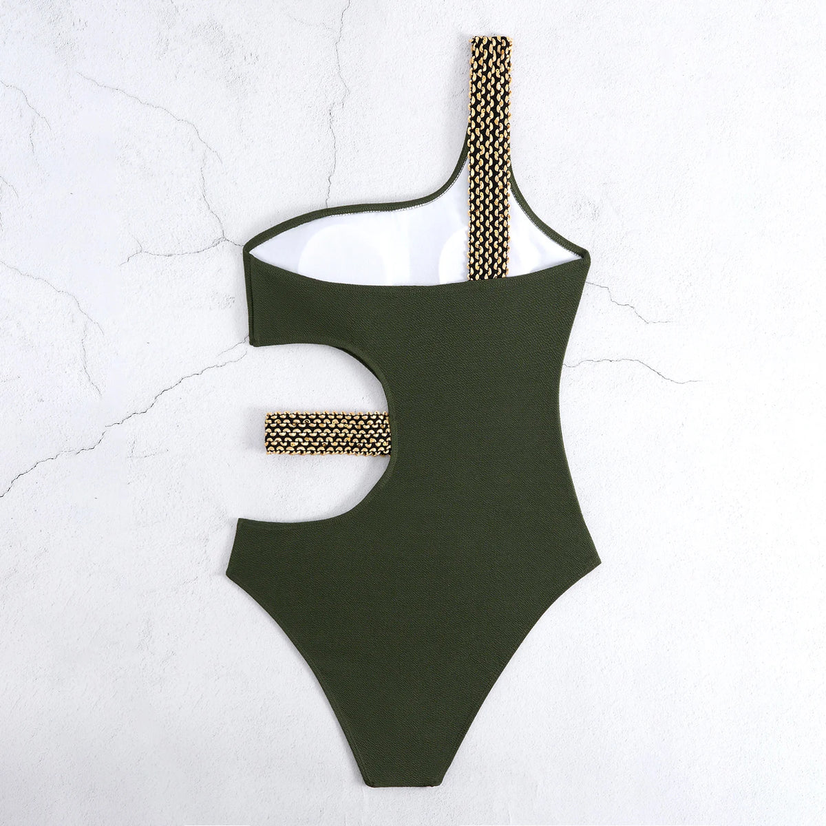 2026 One Shoulder Swimsuit One Piece Sexy Solid Swimwear Women Bandage Bathers Bathing Swimming Swim Suit Beachwear Summer