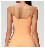 Juren Gym Tank Top With Built In Bra Women's Yoga Clothing Summer Running Square Neck Fitness Vest Beautiful Back Sports Workout