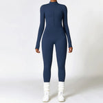 Zipper Workout Jumpsuit Sports Overalls Women Gym Clothing Running Long Sleeves Fitness Gym Tracksuit Short Sportswear Yoga Set