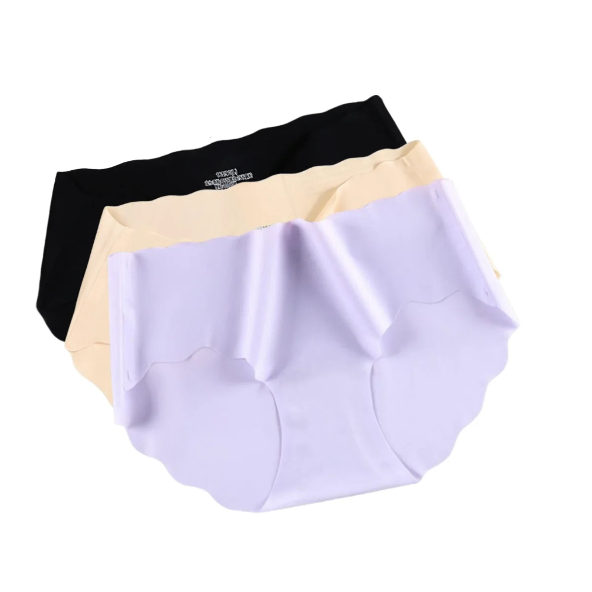 3Pcs/Set Seamless Ice Silk Panties Women Low Waist Briefs Female Underpants Invisible Underwear Sexy Lingerie M-XL Intimates