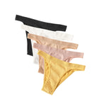 5Pcs/Set Women Seamless Brazilian Panties Solid Color High Leg Cut Briefs Sexy Underwear Female Underpants Comfort Lingerie