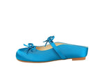 BIGTREE Satin Bow With One Strap With Shallow Mouth Half-Tugging Women's Hollow Inner Heightened Round-Head Sandals Comfortable