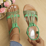 Shoes for Women Summer Women Wedge Bohemia Rhinestones Casual Platform Sandals Female Peep Toe Outdoor Beach Shoes 2026