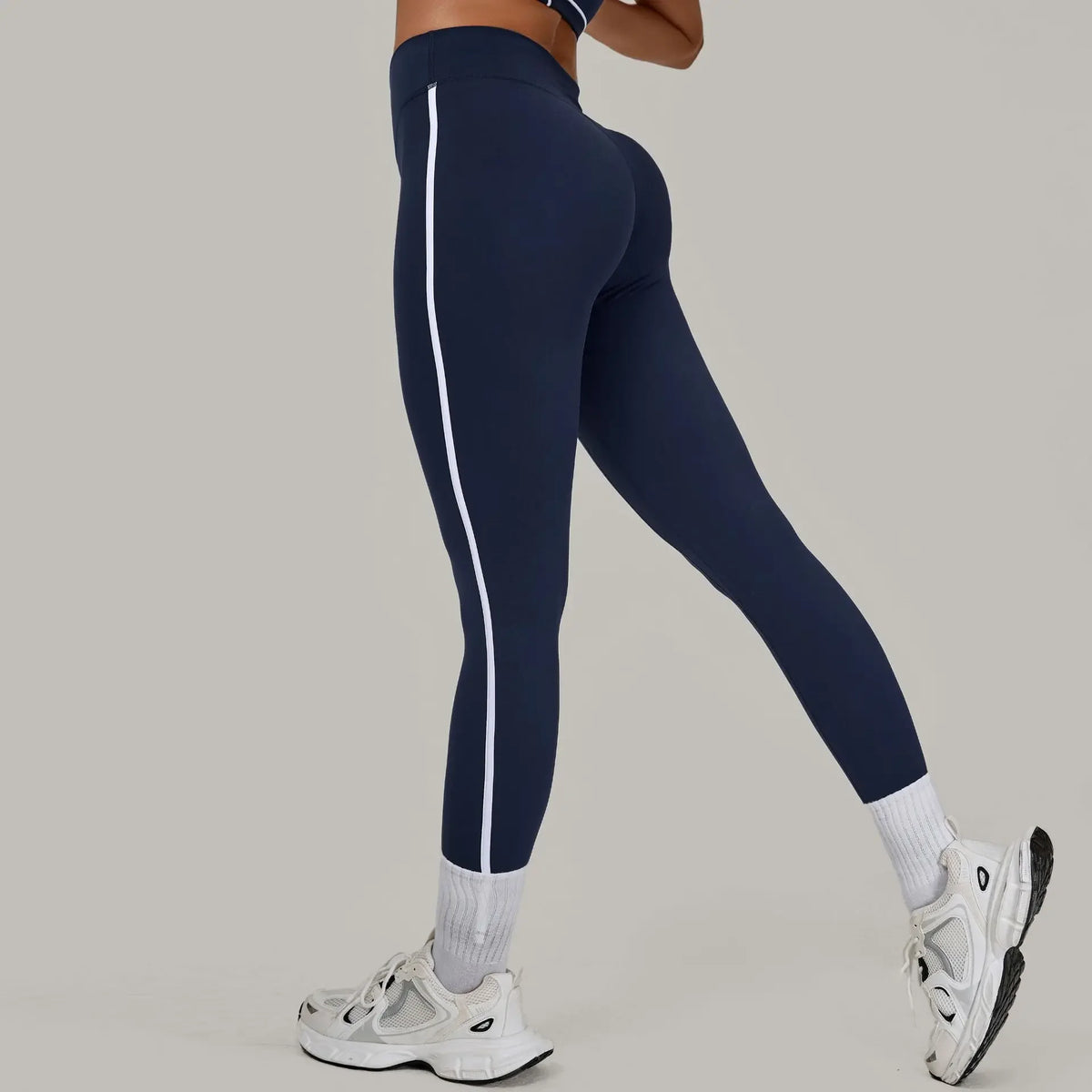 Women High Waist Yoga Pants Leggings - Seamless Color Block Fast-Dry Breathable Gym Running Fitness Tights Butt Lifting Effect