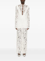 Woman Dress Clothing V-neck White Lace Dress 2025 Vestidos Para Mujer Fall Lace-up High Slit Slim LongEvening Party Dresses