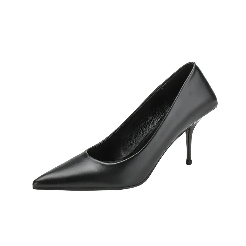 Pumps shoes Women Fashion Office Basic High Heels Work Lady Shoes Black Pink Green Thin Heels Brand Point Toe998