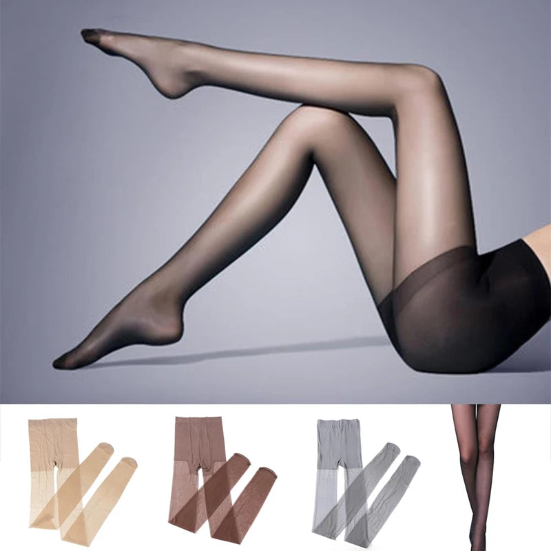 Ultra-Thin Pantyhose Skinny Legs Tights High Elastic Summer Tights Black Nude Gray Stockings Summer Women Sexy Foot Step Sheer