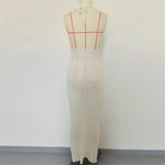 2026 Halter Cut Out Backless Crochet Knitted Tunic Beach Cover Up Cover-ups Beach Dress Beach Wear Beachwear Female Women V6469