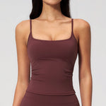 Juren Gym Tank Top With Built In Bra Women's Yoga Clothing Summer Running Square Neck Fitness Vest Beautiful Back Sports Workout