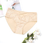 Beauwear Half Transparent Lace Underwear for Women Solid Color Panties Unlined Lingerie