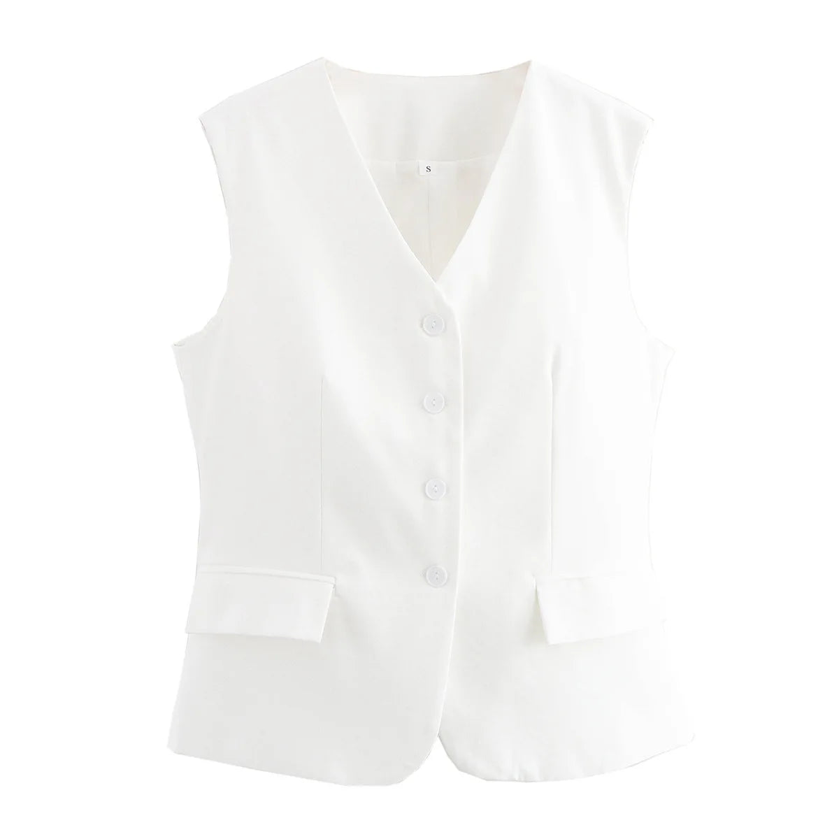 Women's Fashion Versatile Vest Solid Color Tailored Vest Three Pack Sleeveless V Neck Button Down For Women Office Wear 2EKY